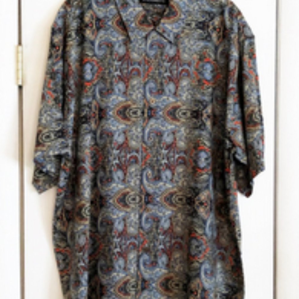 Shirt mens new size XXL 55% linen 45% rayon Statements